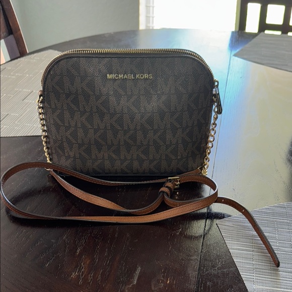 Michael Kors Dark Brown Logo Crossbody - Picture 1 of 4